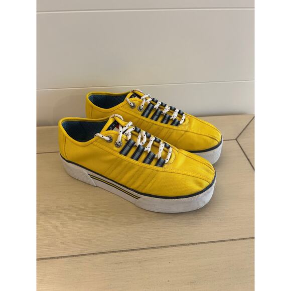Tommy Hilfiger Shoes - Vintage 1990 Tommy Hilfiger Womens Shoes Size 8m Chunky Platform Sneakers Yellow